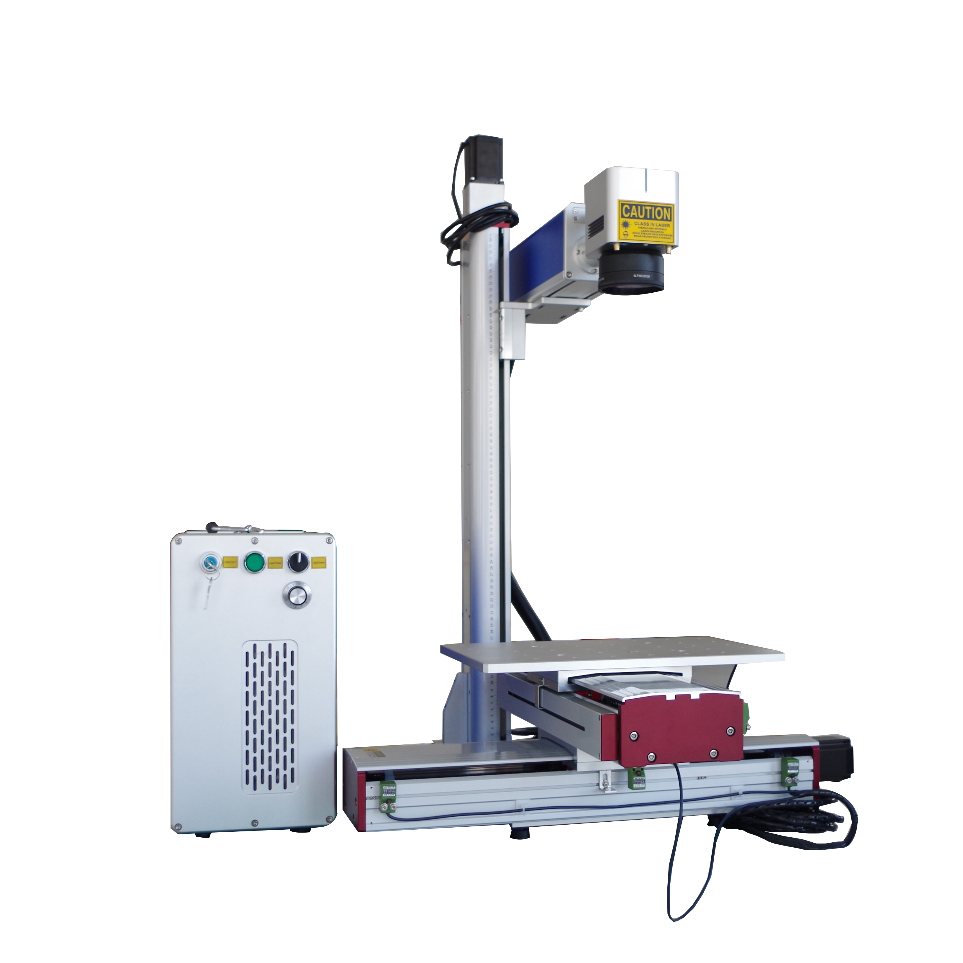 x i y maszyna do znakowania laserem światłowodowym z ruchomym stołem dla dużego obszaru roboczego